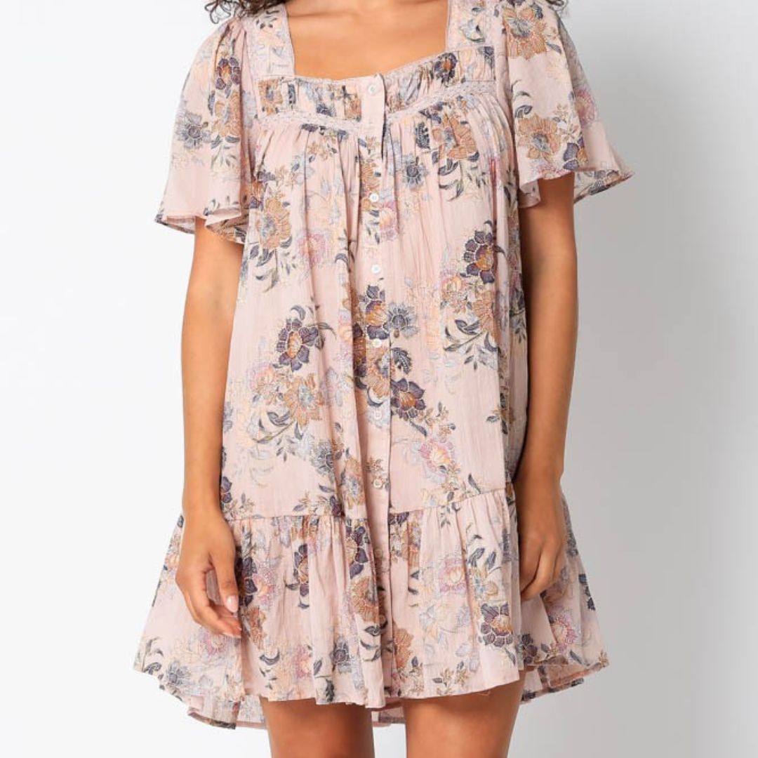 Fall Floral Mini Dress