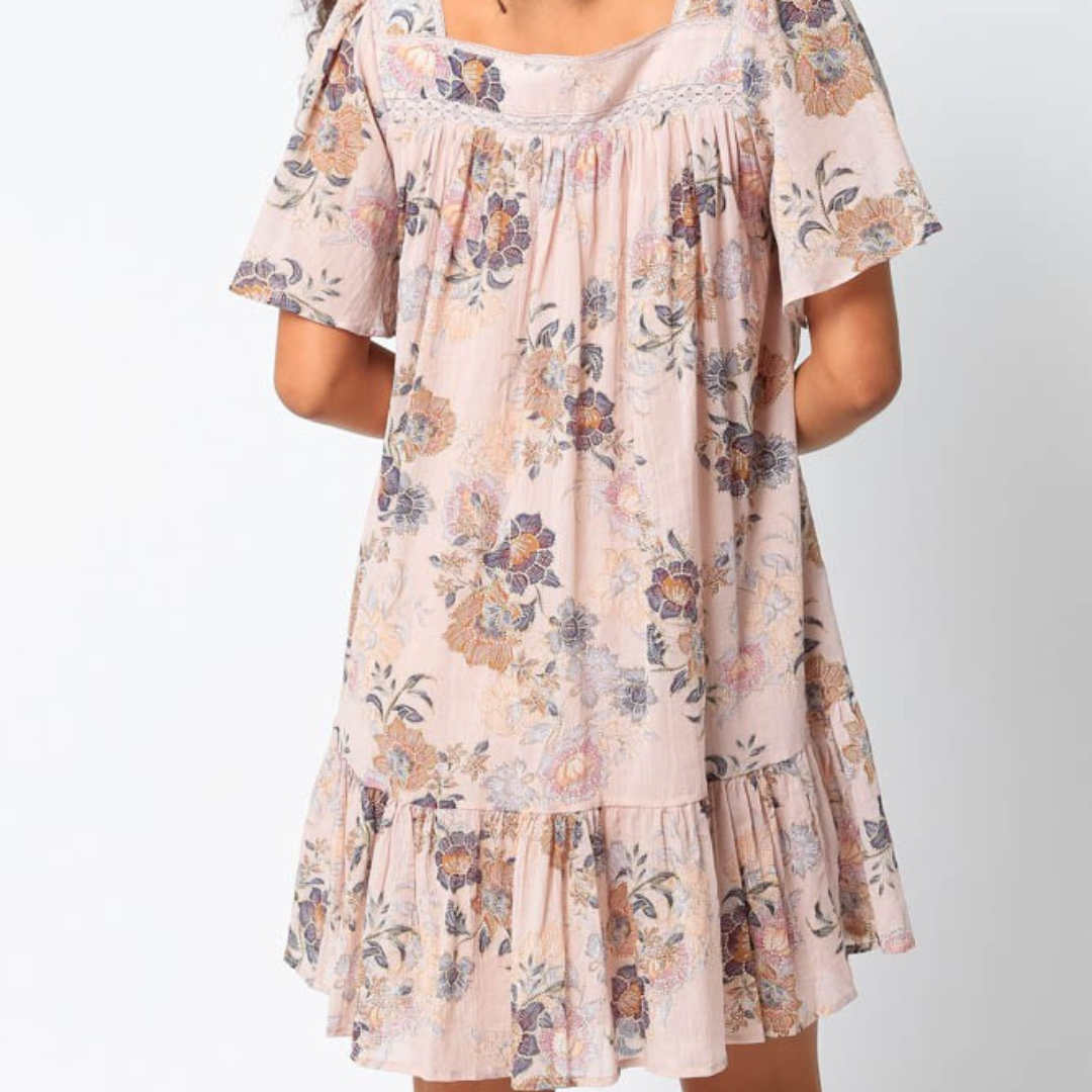 Fall Floral Mini Dress